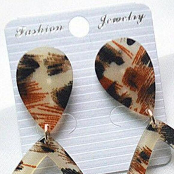 Geometric Animal Print Acrylic Earrings - Picture 3 of 6